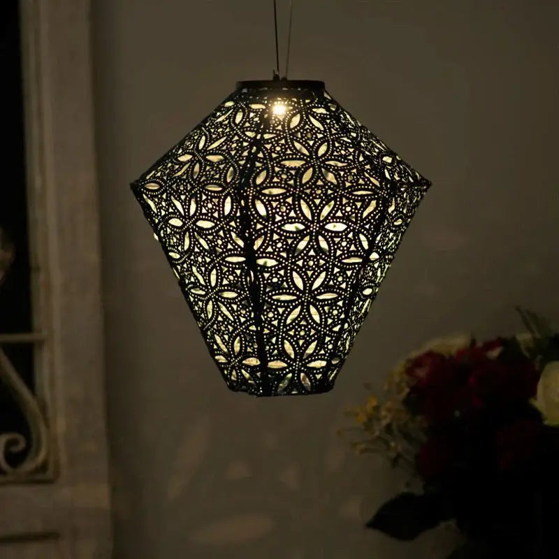 Solar Powered LED Large Garden Lantern Outdoor Light - Select Colours & Shapes