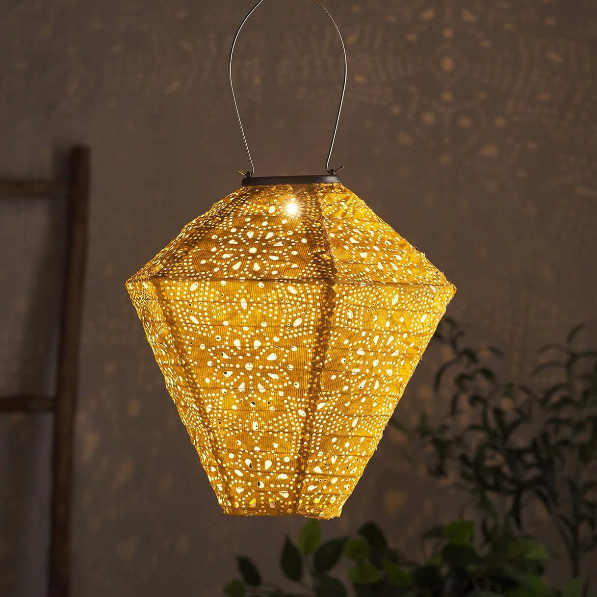 Solar Powered LED Large Garden Lantern Outdoor Light - Select Colours & Shapes