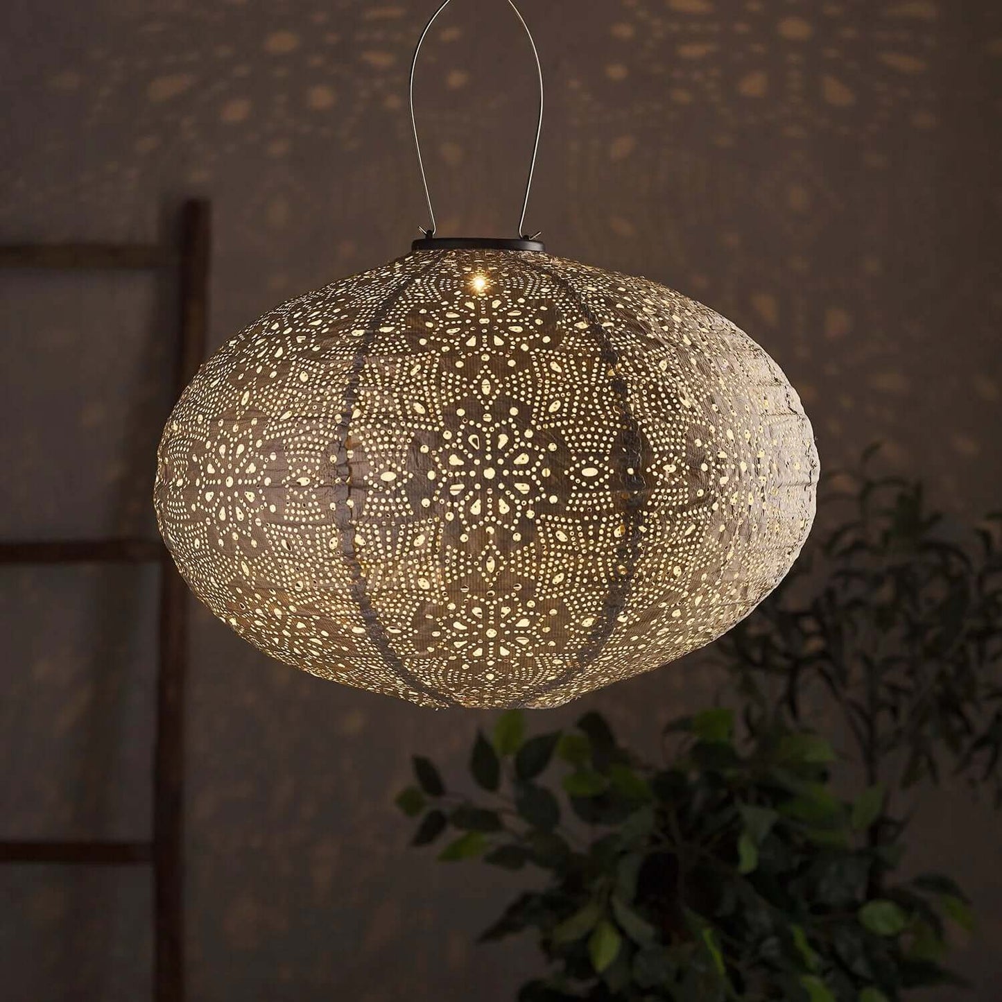 Solar Powered LED Large Garden Lantern Outdoor Light - Select Colours & Shapes