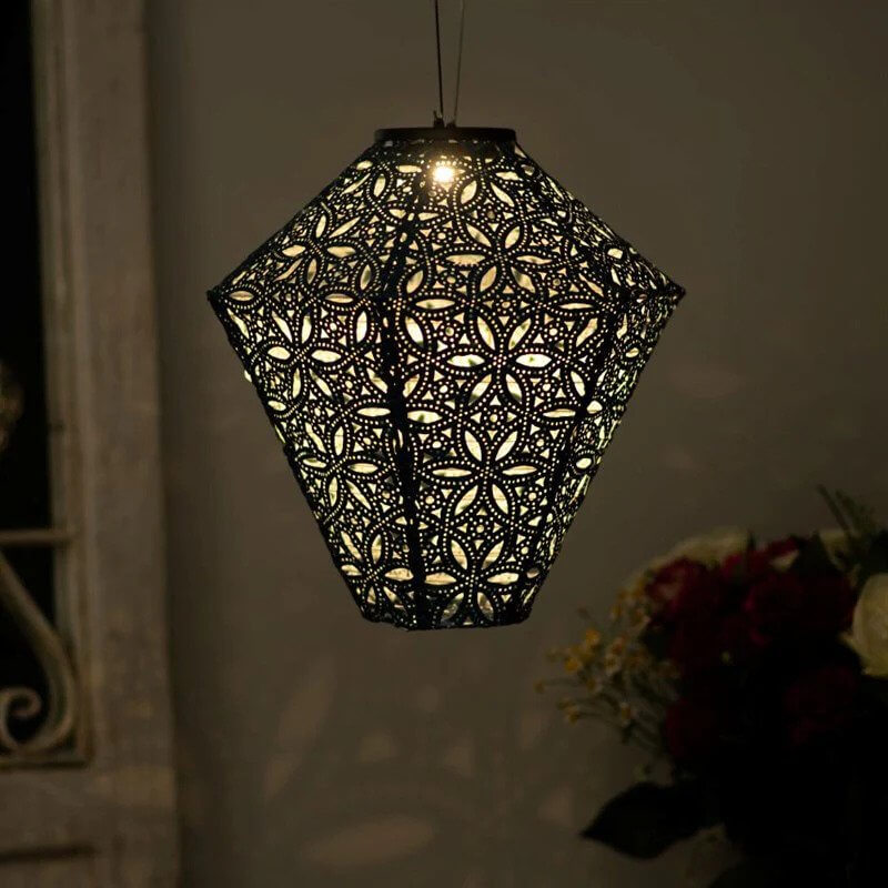 Solar Powered LED Large Garden Lantern Outdoor Light - Select Colours & Shapes
