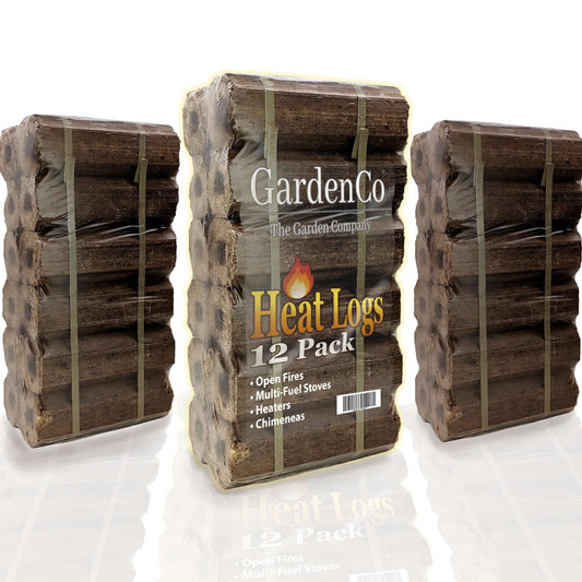 3x12 High Energy Heat Compressed Logs - Pack of 36 Dry Wood Fuel Briquettes For Wood Burners, Open Fires, Stoves