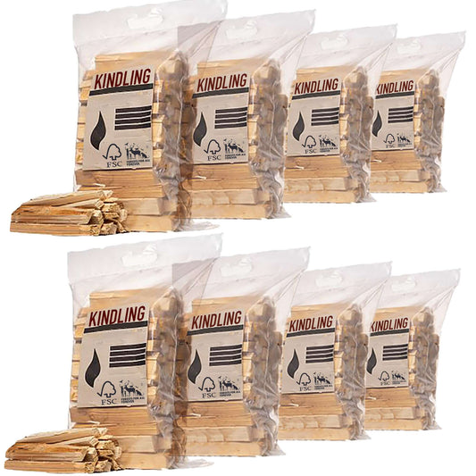 8x (2.5kg) Bags of Kindling, 20kg, ideal for Stoves & Fireplaces, Firelighter Twigs