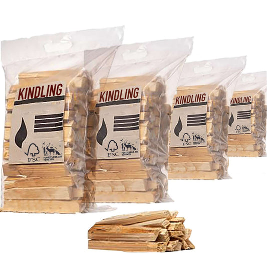 4x (2.5kg) Bags of Kindling, 10kg, ideal for Stoves & Fireplaces, Firelighter Twigs