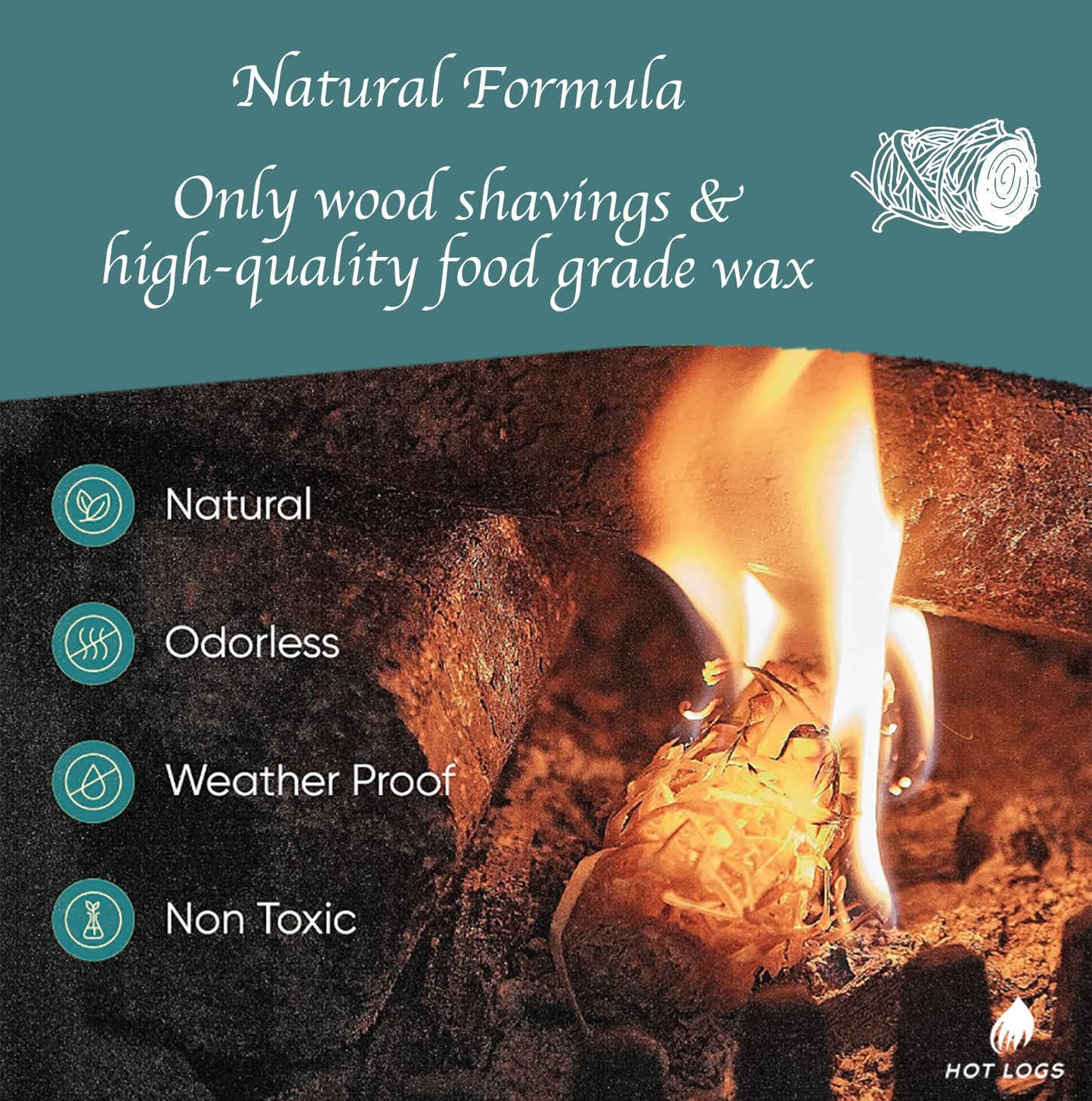 500 Natural Firelighters Large Box. Natural Wood Wool Wax Fire Lighters.