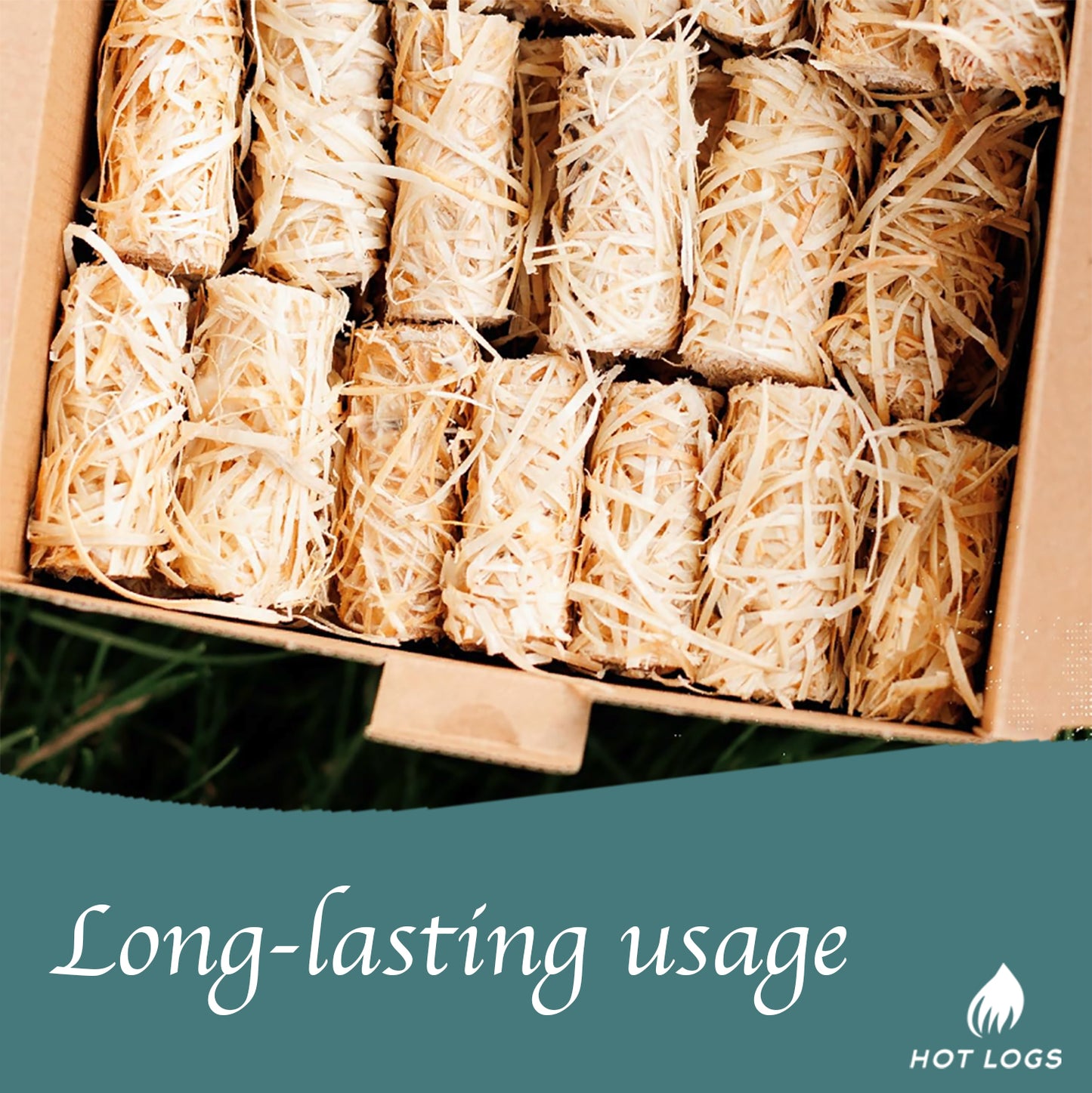 500 Natural Firelighters Large Box. Natural Wood Wool Wax Fire Lighters.