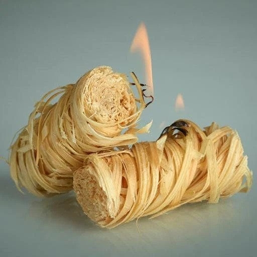 500 Natural Firelighters Large Box. Natural Wood Wool Wax Fire Lighters.