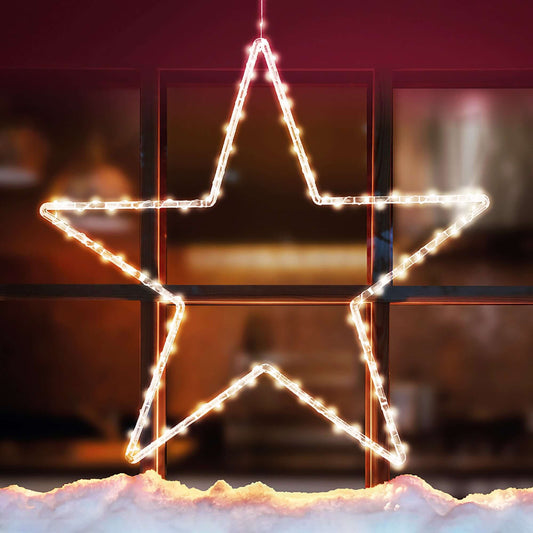 Dawsons Living Christmas Star Window/Wall Decoration with LED Lights - Cool White, Warm White and Multi-Coloured - Indoor and Outdoor