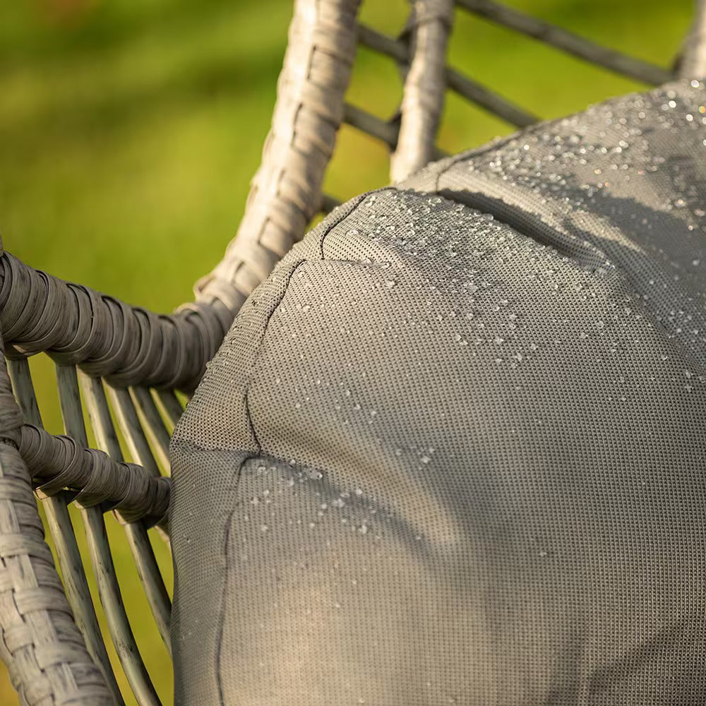 Vienna Hanging Double Rattan Egg Swing Chair Hammock - Colour: Grey