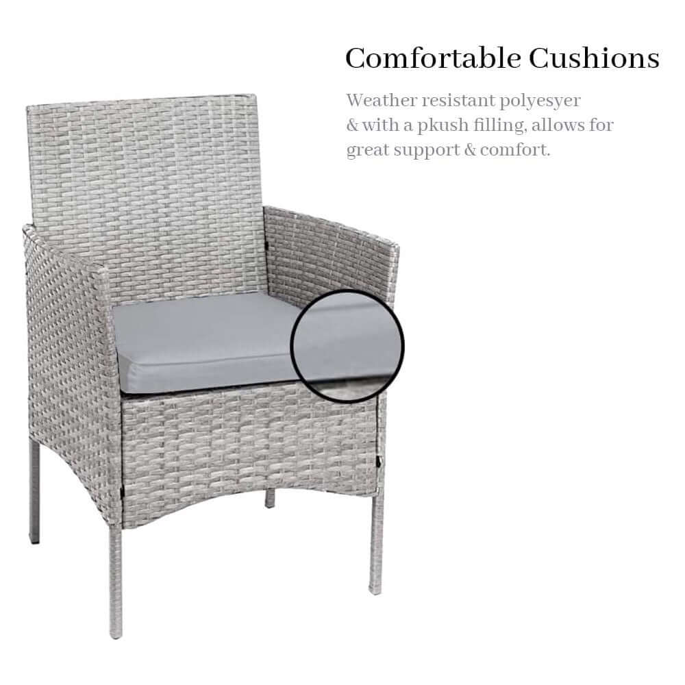 Truffle Grey 2 Seat Rattan Bistro Set with Low Drinks Table