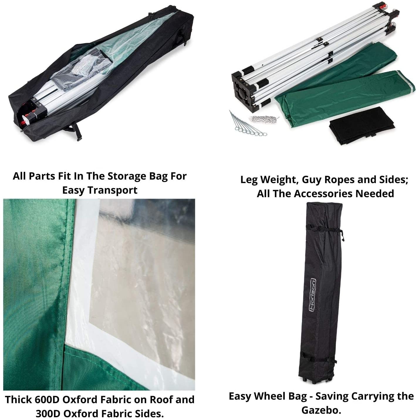 Grey Deluxe Quality Gazebo 3m with Sides