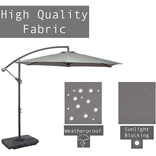 3m Cantilever Banana Hanging Parasol + Crank Handle & Cover