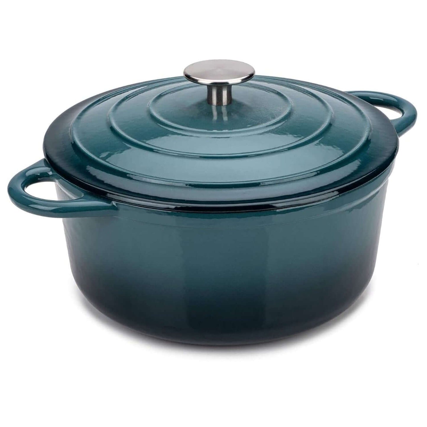 2.7L , 3.9L or 5.2L Round Cast Iron Casserole Oven Roasting Dish - 6 Colours - Induction & Gas Safe Dutch - with Lid