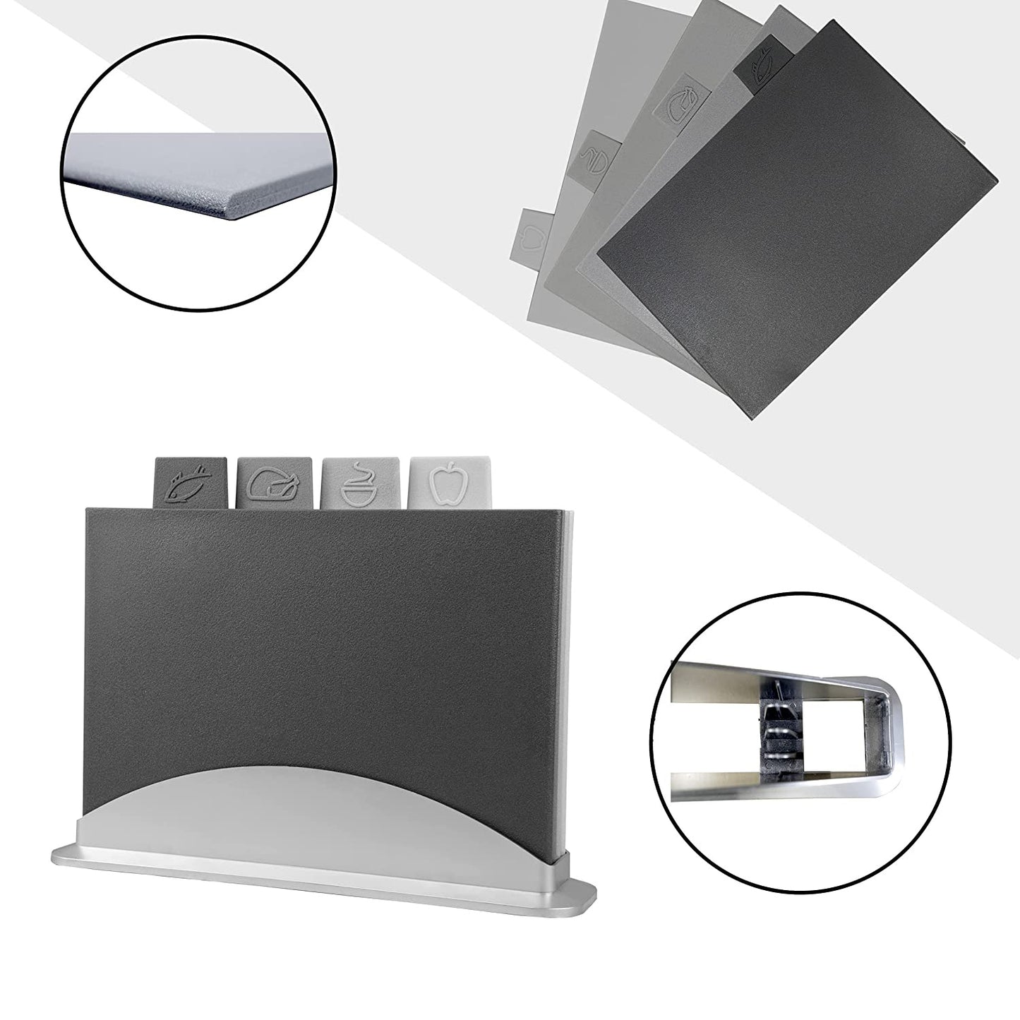 Set of 4 Index Extra Thick Chopping Board Set