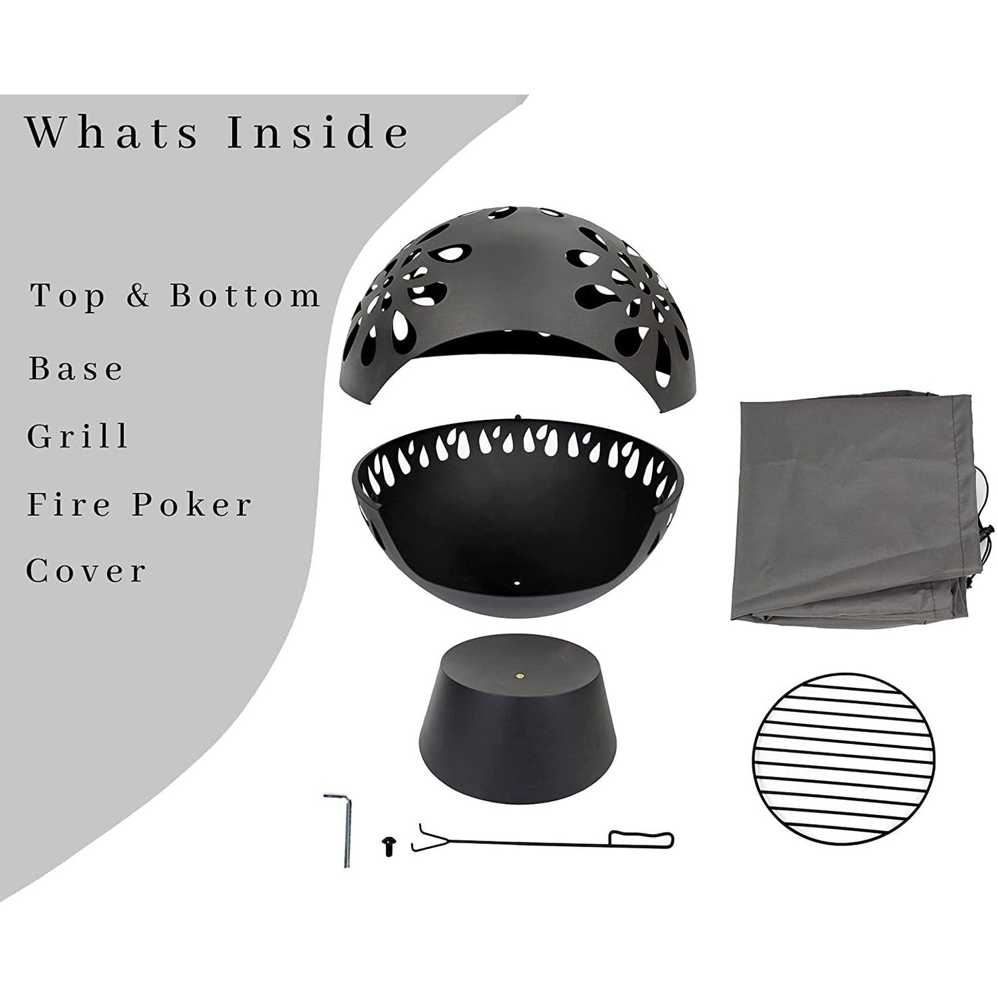 Large Round Globe Firepit for Garden or Patio