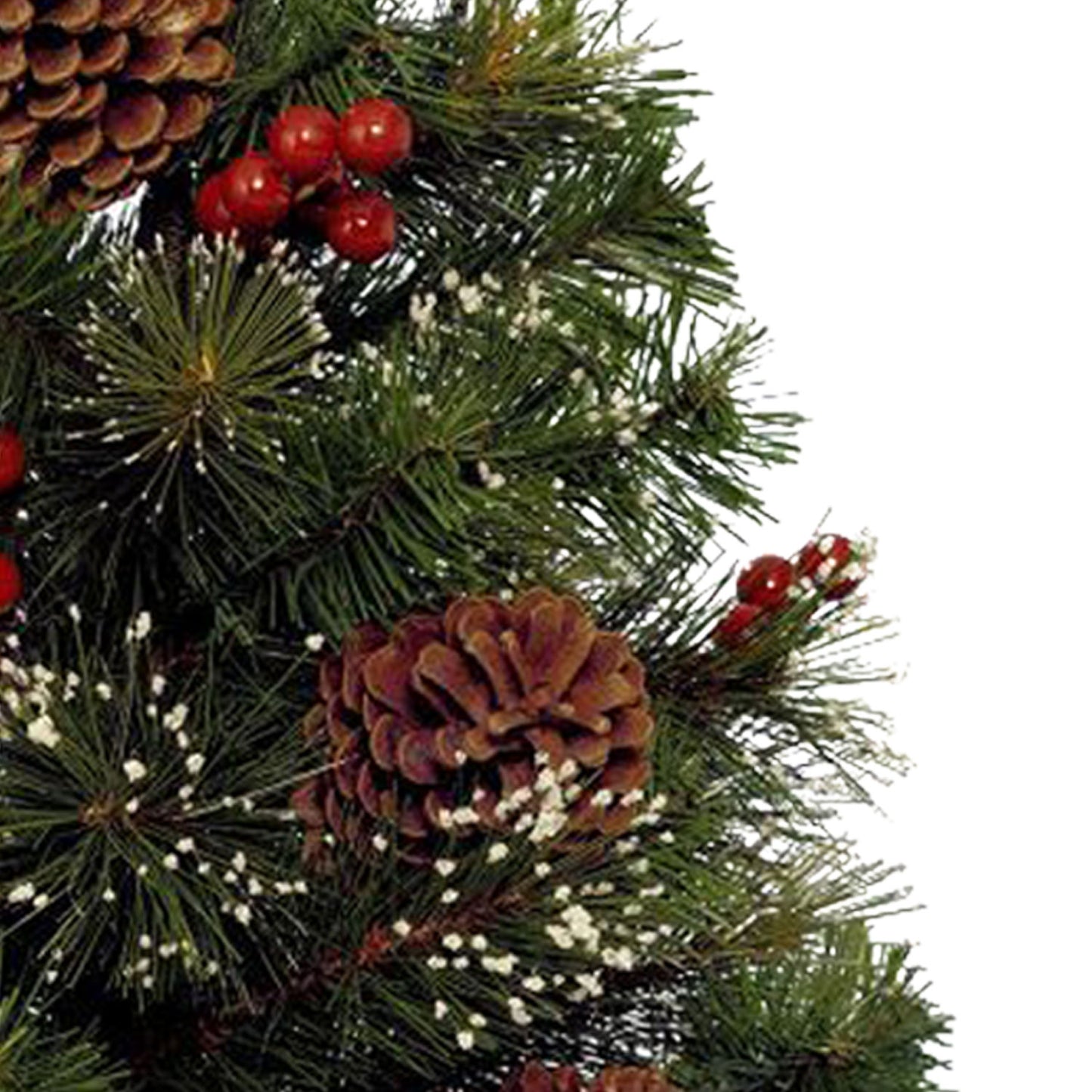 Small Pine Cone & Berries Christmas Tree with Hessian Base, Tabletop Artificial Pine Christmas Tree 45cm/1.5ft or 60cm/2ft