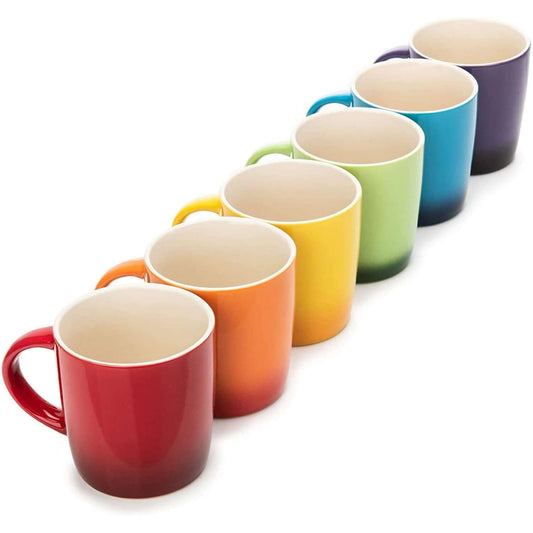 Set of 6 Multi-Coloured Stoneware Builders Coffee Tea Mugs Set
