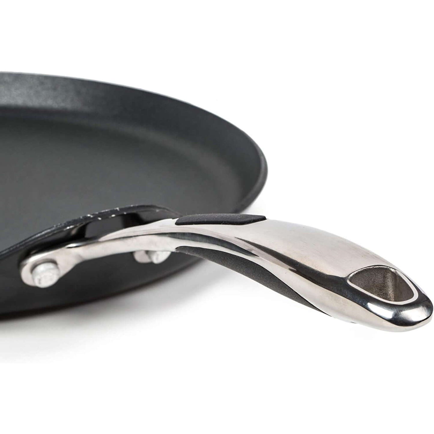 24cm Grey Stainless Steel Pancake Pan - Guaranteed Non-Stick Crepe Pan – Induction Suitable