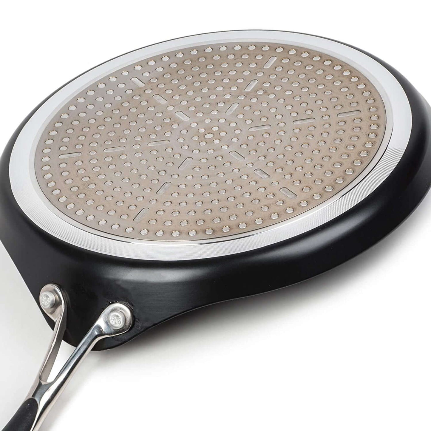 24cm Grey Stainless Steel Pancake Pan - Guaranteed Non-Stick Crepe Pan – Induction Suitable