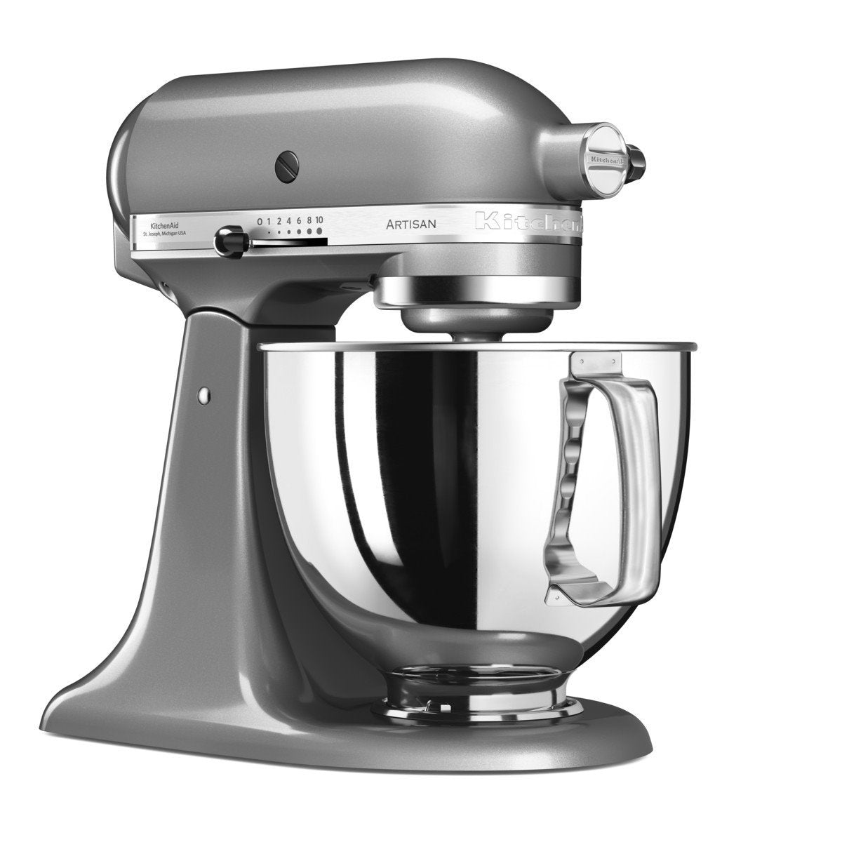 KitchenAid ™ Artisan Mixer 4.8L Contour Silver - Includes Wire Whisk, Dough Hook and Flat Beater (5KSM125BCU)