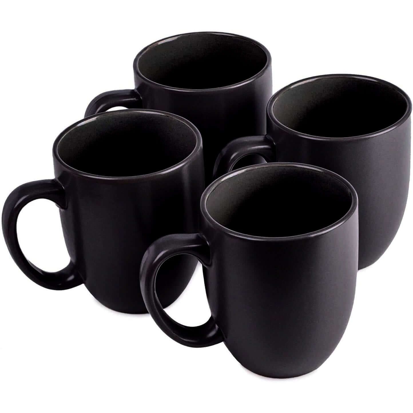Amalfi Ceramic Mug Dinnerware Set (Black, 4 Piece Set)