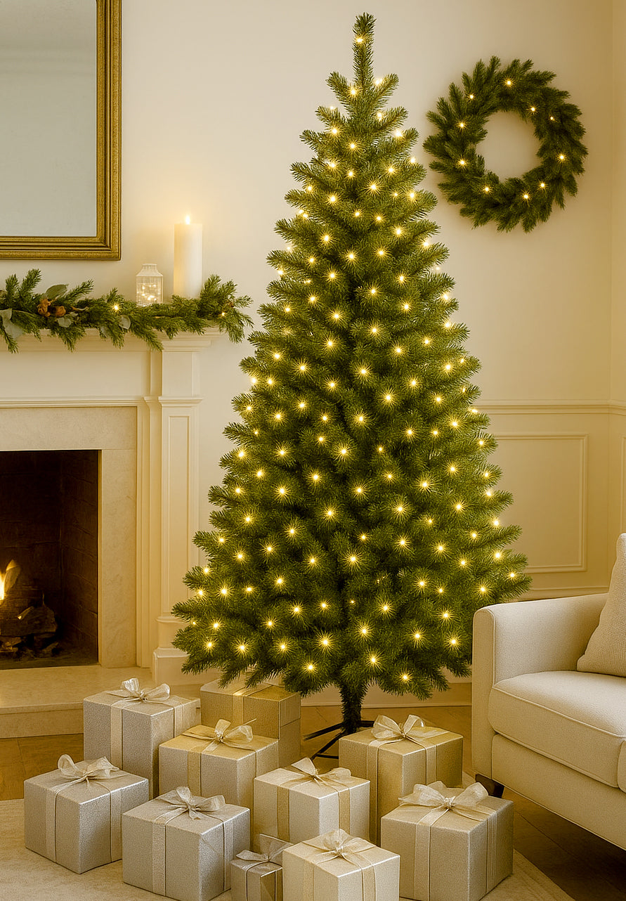 7FT. Colour Select Pre-Lit Christmas Tree with Colour Select LED Lights - 5056337105999