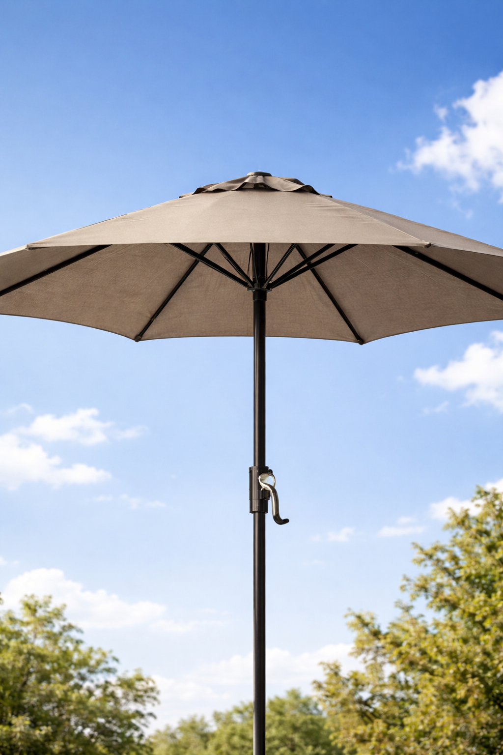 Taupe 2m Outdoor Parasol - Garden Outdoor Crank Up Parasol Umbrella - UV Rated 50 - 38mm Pole (Copy)
