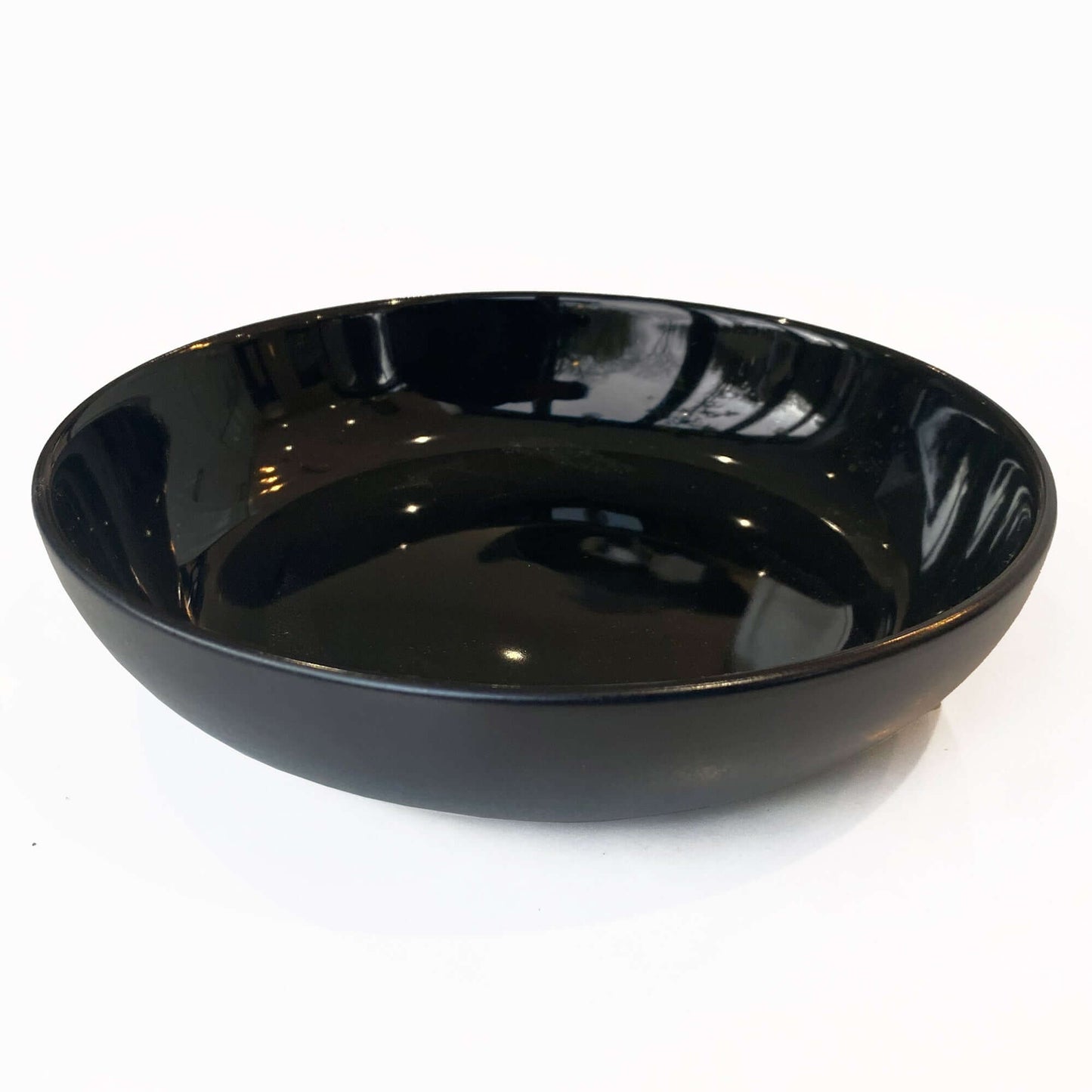 Amalfi Ceramic Pasta Bowl Dinnerware Set Dinner (Black, 4 Piece Set)