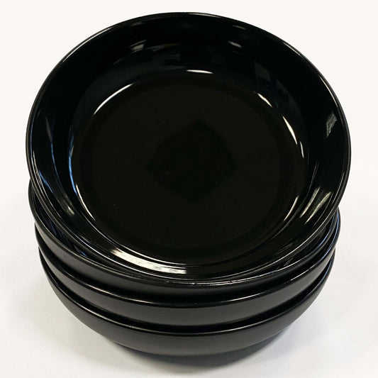 Amalfi Ceramic Pasta Bowl Dinnerware Set Dinner (Black, 4 Piece Set)