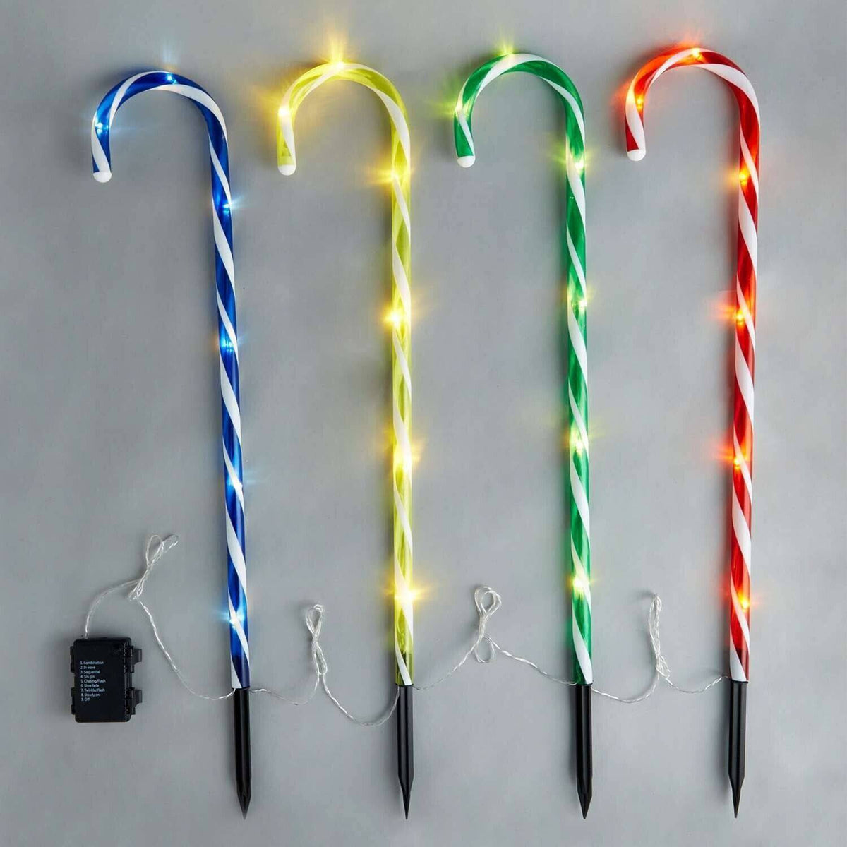 Led Candy Christmas Four Piece 73cm Candy Cane Pathway Lights 40 LEDs