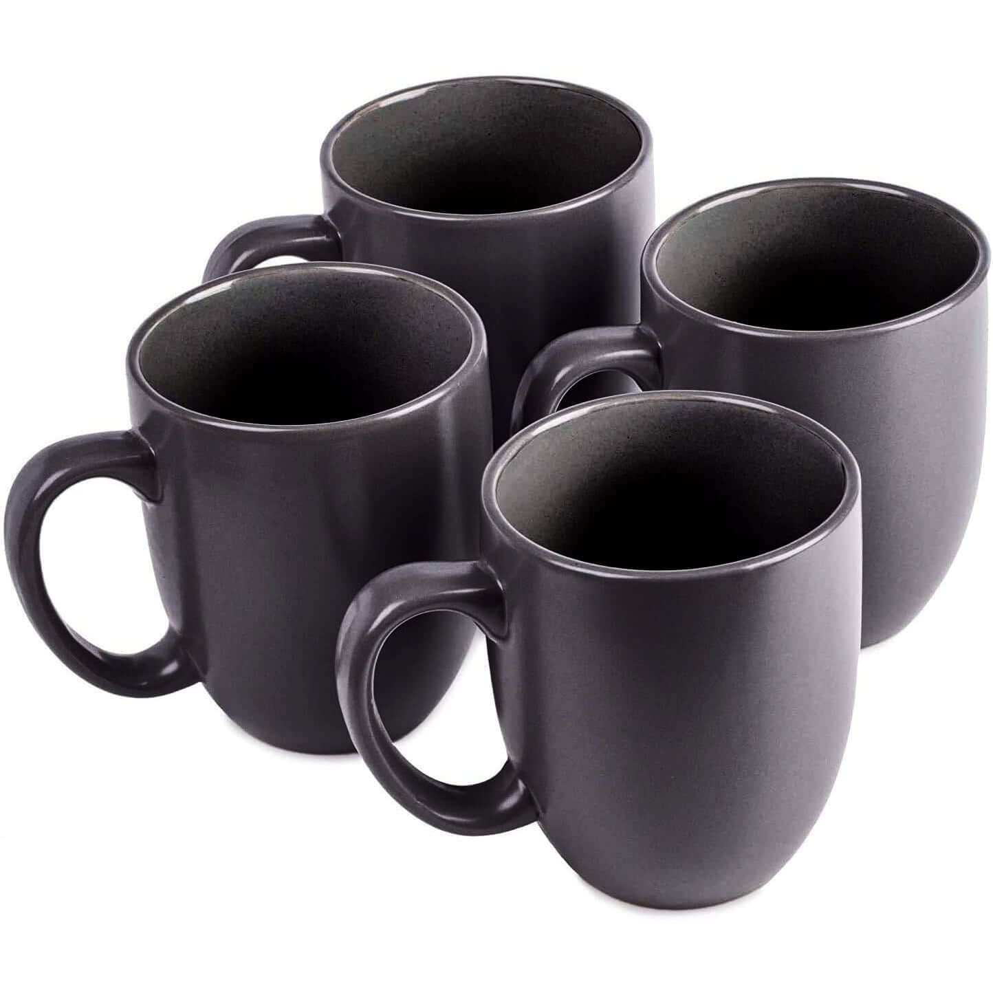 Amalfi Ceramic Mug Dinnerware Set (Charcoal, 4 Piece Set)