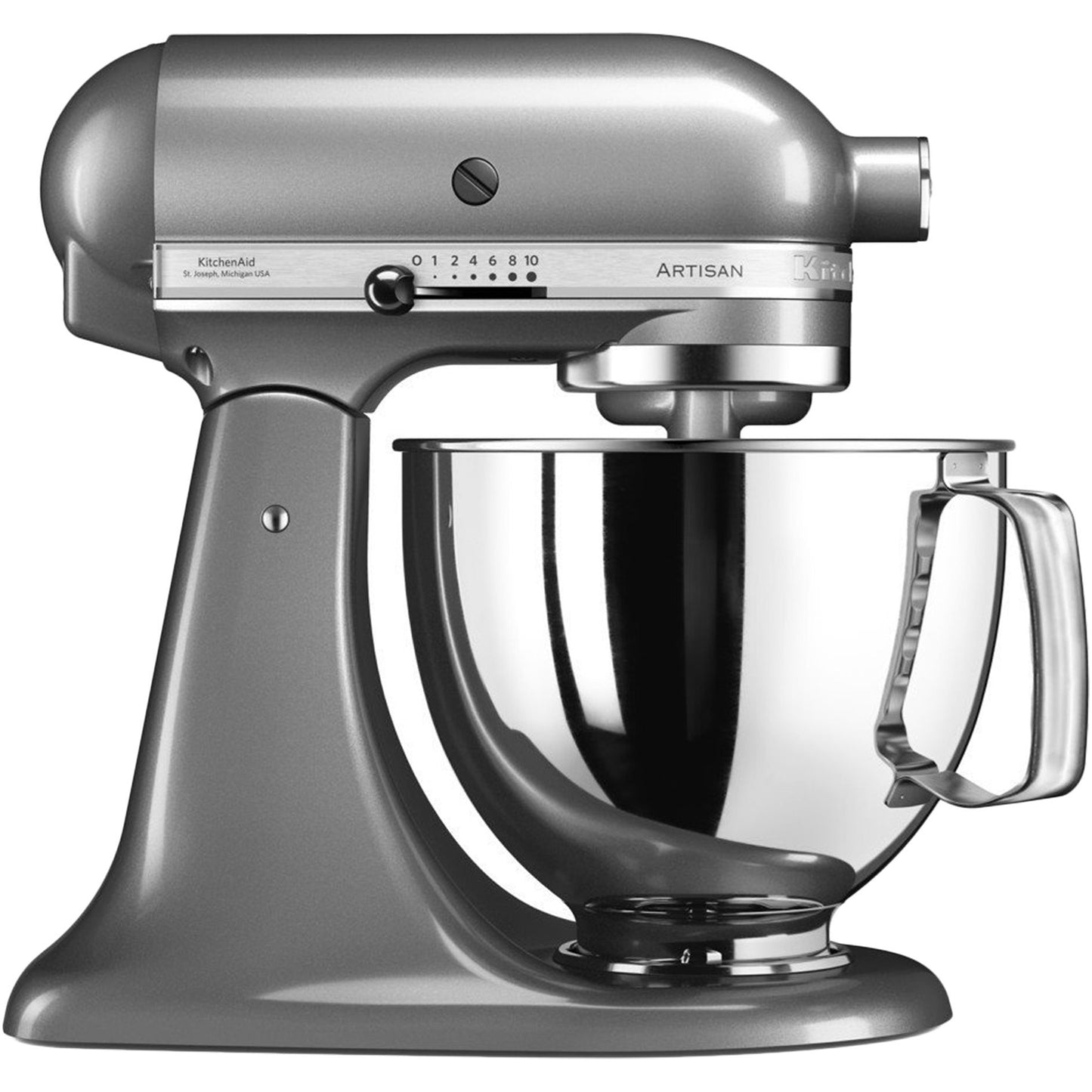 KitchenAid ™ Artisan Mixer 4.8L Contour Silver - Includes Wire Whisk, Dough Hook and Flat Beater (5KSM125BCU)