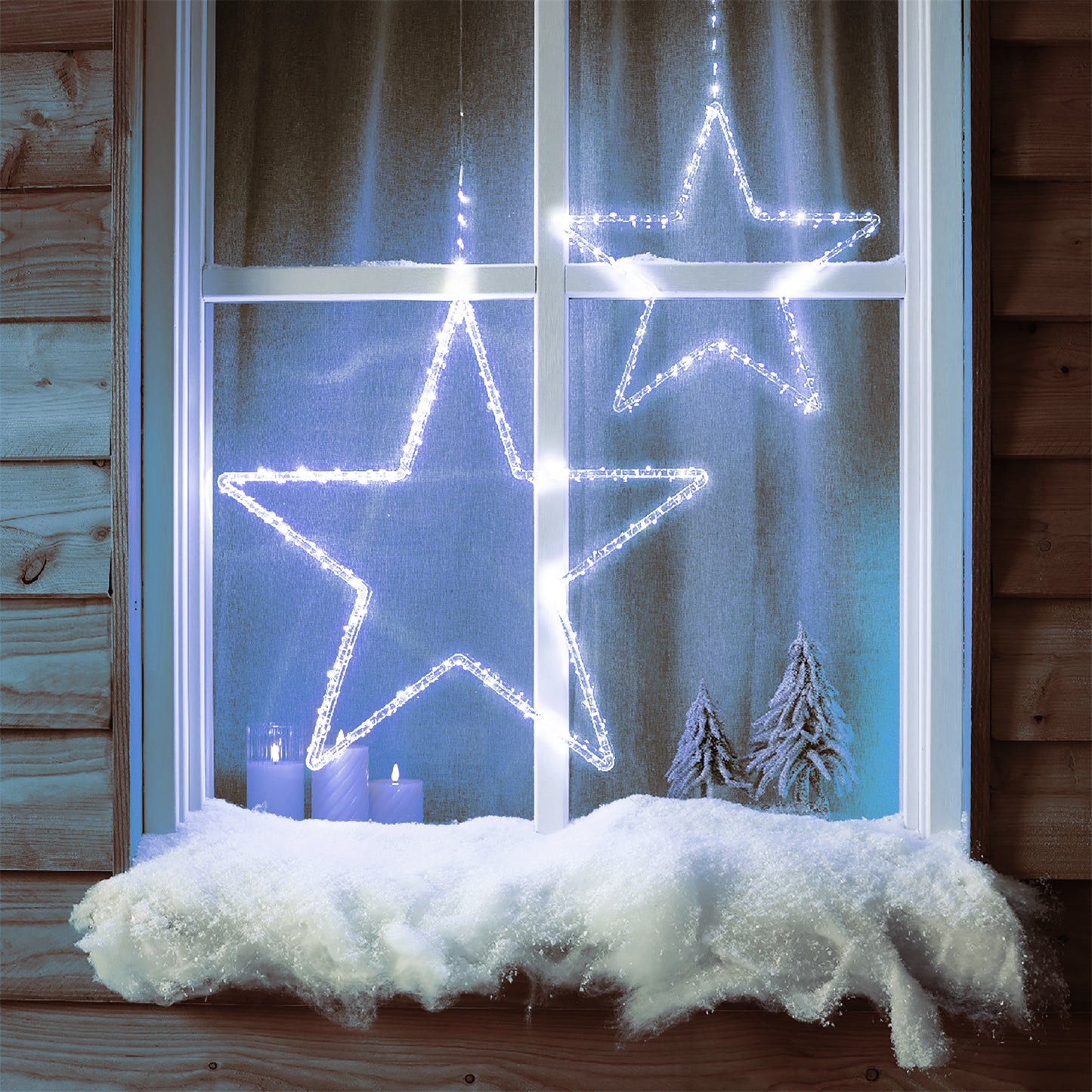 Dawsons Living Christmas Star Window/Wall Decoration with LED Lights - Cool White, Warm White and Multi-Coloured - Indoor and Outdoor