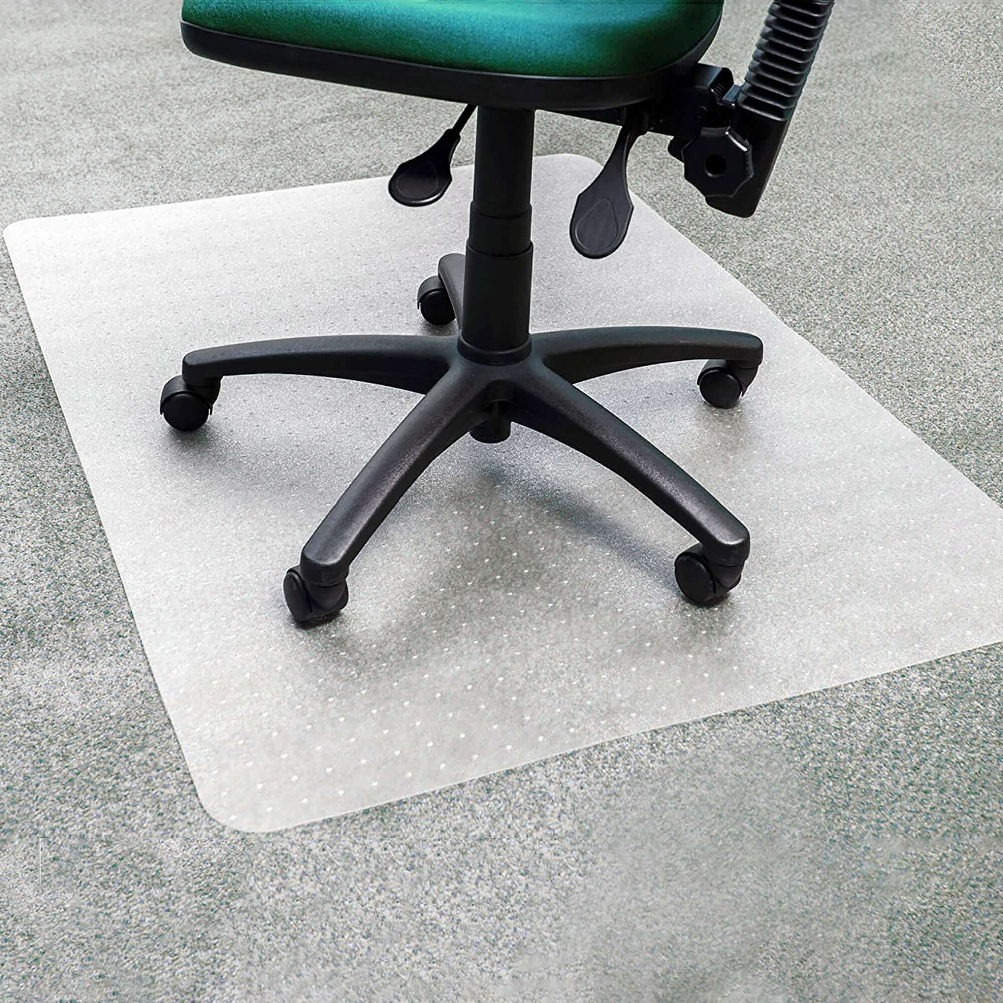 Plastic mat to protect online carpet from office chair