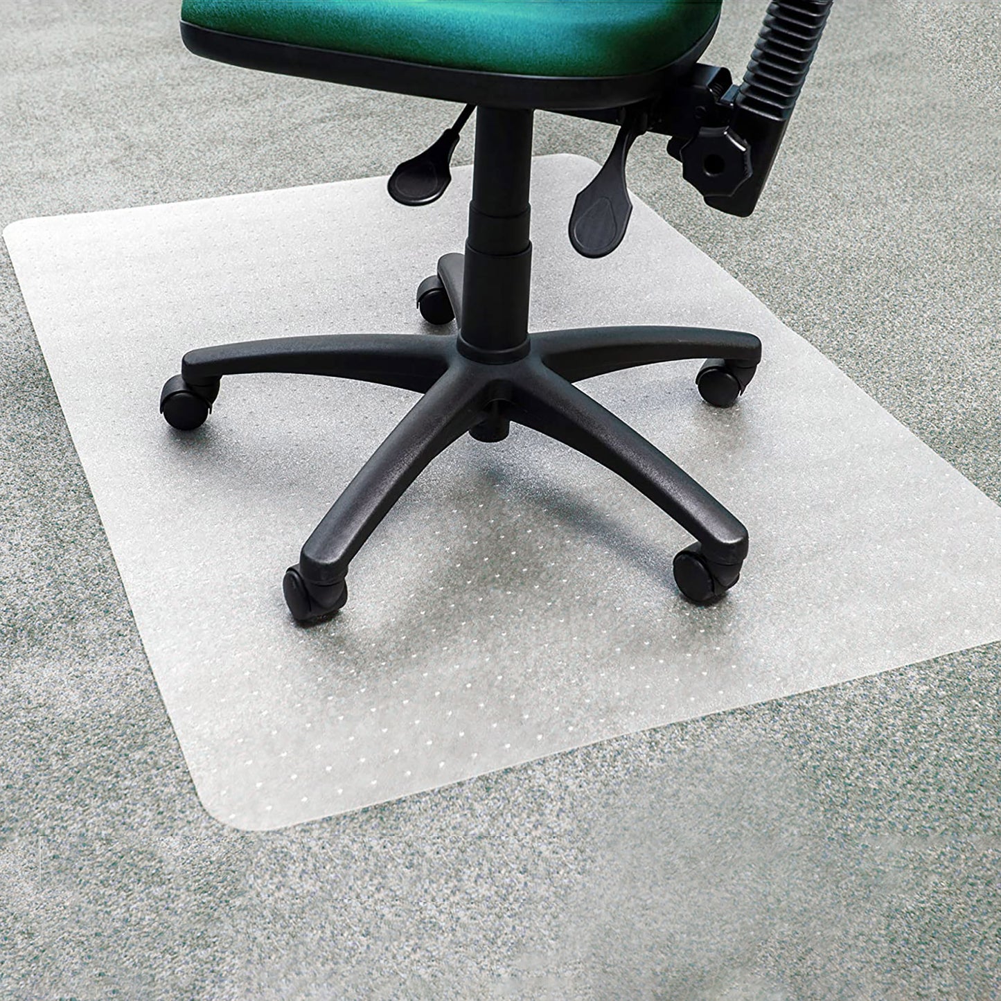 PVC Office Floor Protector - Unrolled Chair Mat Suitable for Low Pile Carpet Floors - Non Slip - 90cm x 120cm - UK Made