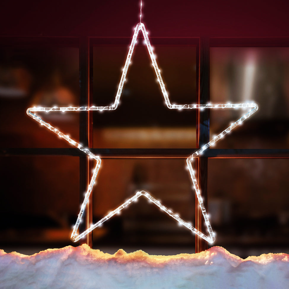 Dawsons Living Christmas Star Window/Wall Decoration with LED Lights - Cool White, Warm White and Multi-Coloured - Indoor and Outdoor