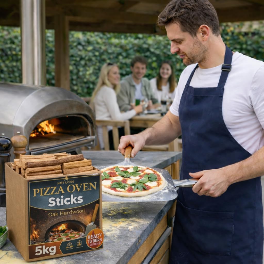 5kg Premium Oak Wood Pizza Sticks Ready to Burn Fire Kindling for Small Pizza Ovens - High Heat 13.5cm Outdoor Kiln Dried Hardwood for Garden and Patio