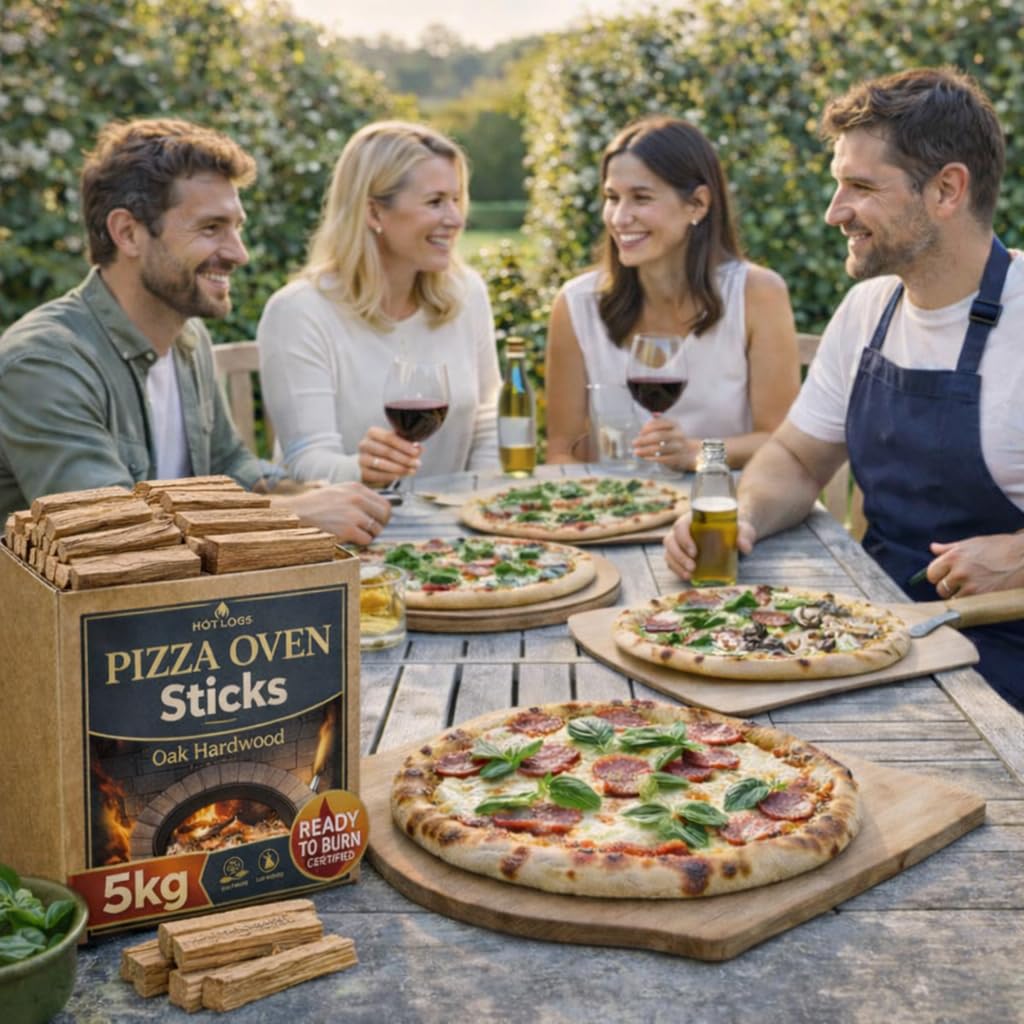 5kg Premium Oak Wood Pizza Sticks Ready to Burn Fire Kindling for Small Pizza Ovens - High Heat 13.5cm Outdoor Kiln Dried Hardwood for Garden and Patio