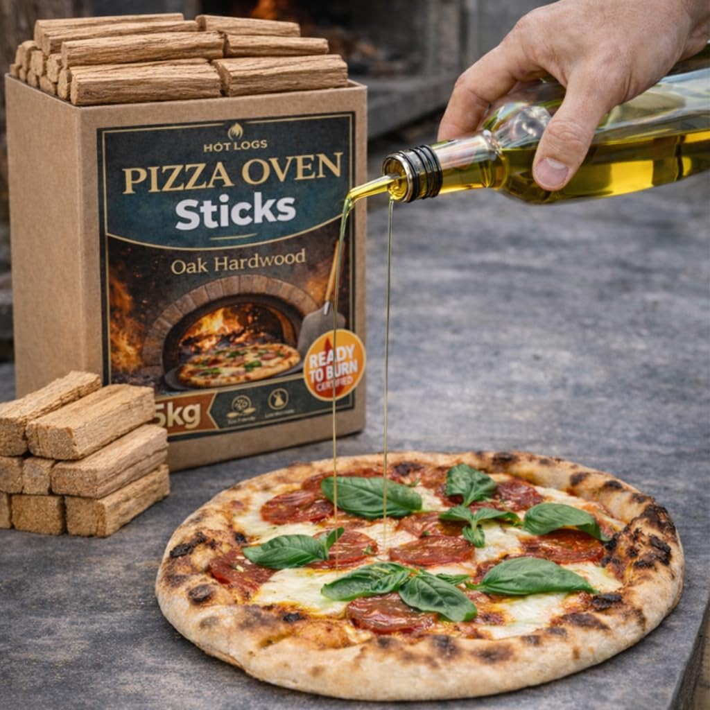 5kg Premium Oak Wood Pizza Sticks Ready to Burn Fire Kindling for Small Pizza Ovens - High Heat 13.5cm Outdoor Kiln Dried Hardwood for Garden and Patio
