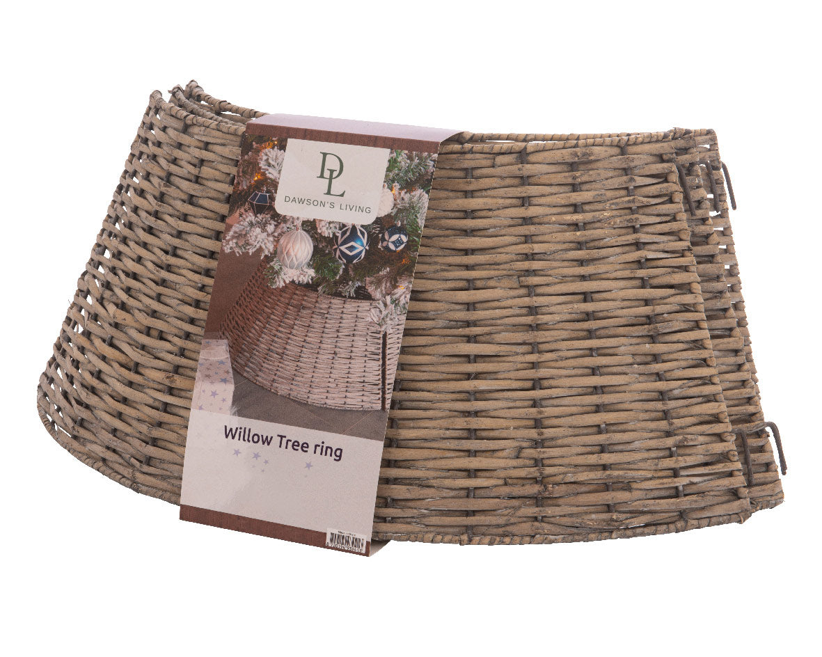 Christmas Tree Skirt - Decorative Wicker Christmas Tree Trunk Basket Guard.