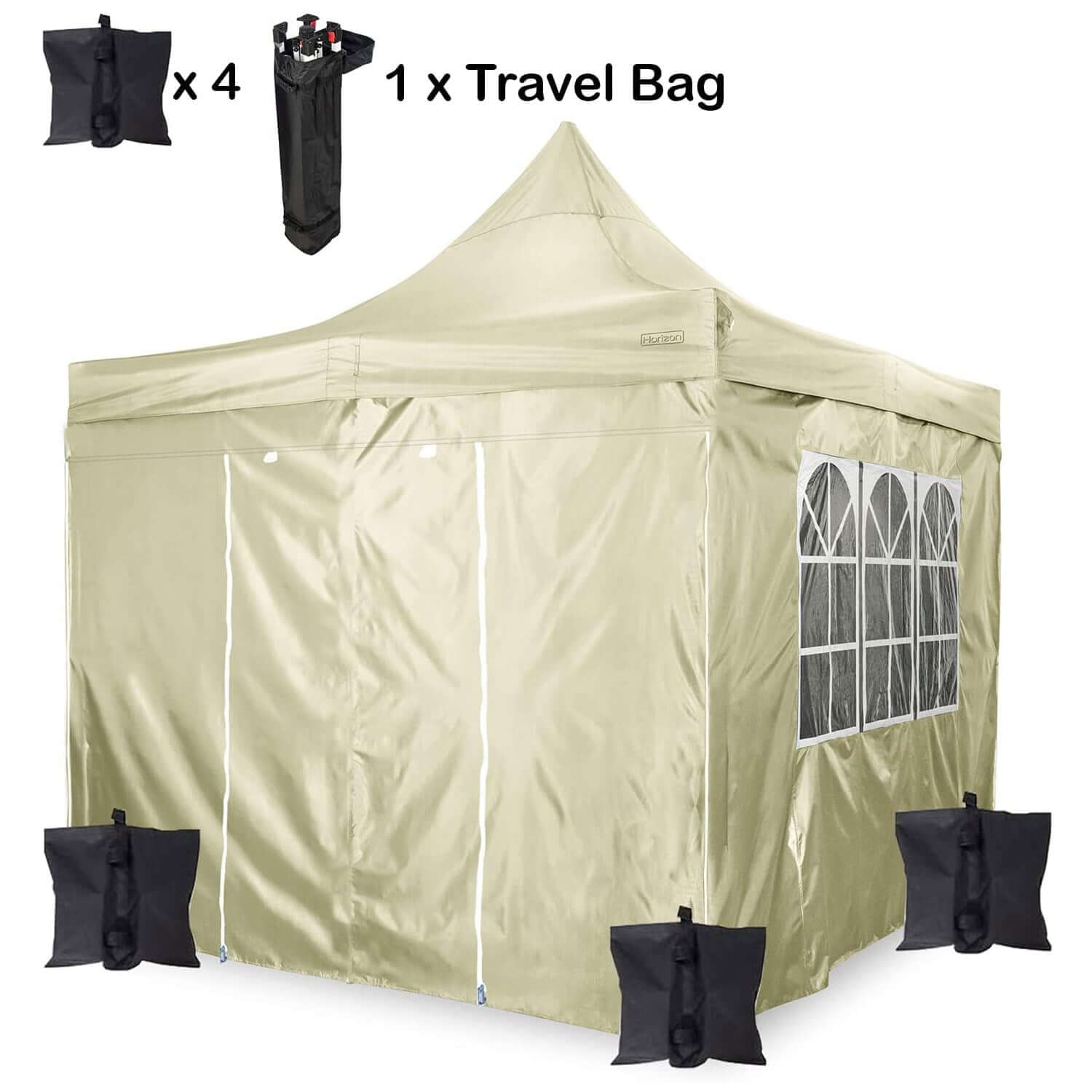 Commercial 3m x 3m Deluxe Gazebo with Zipped Removable Sides
