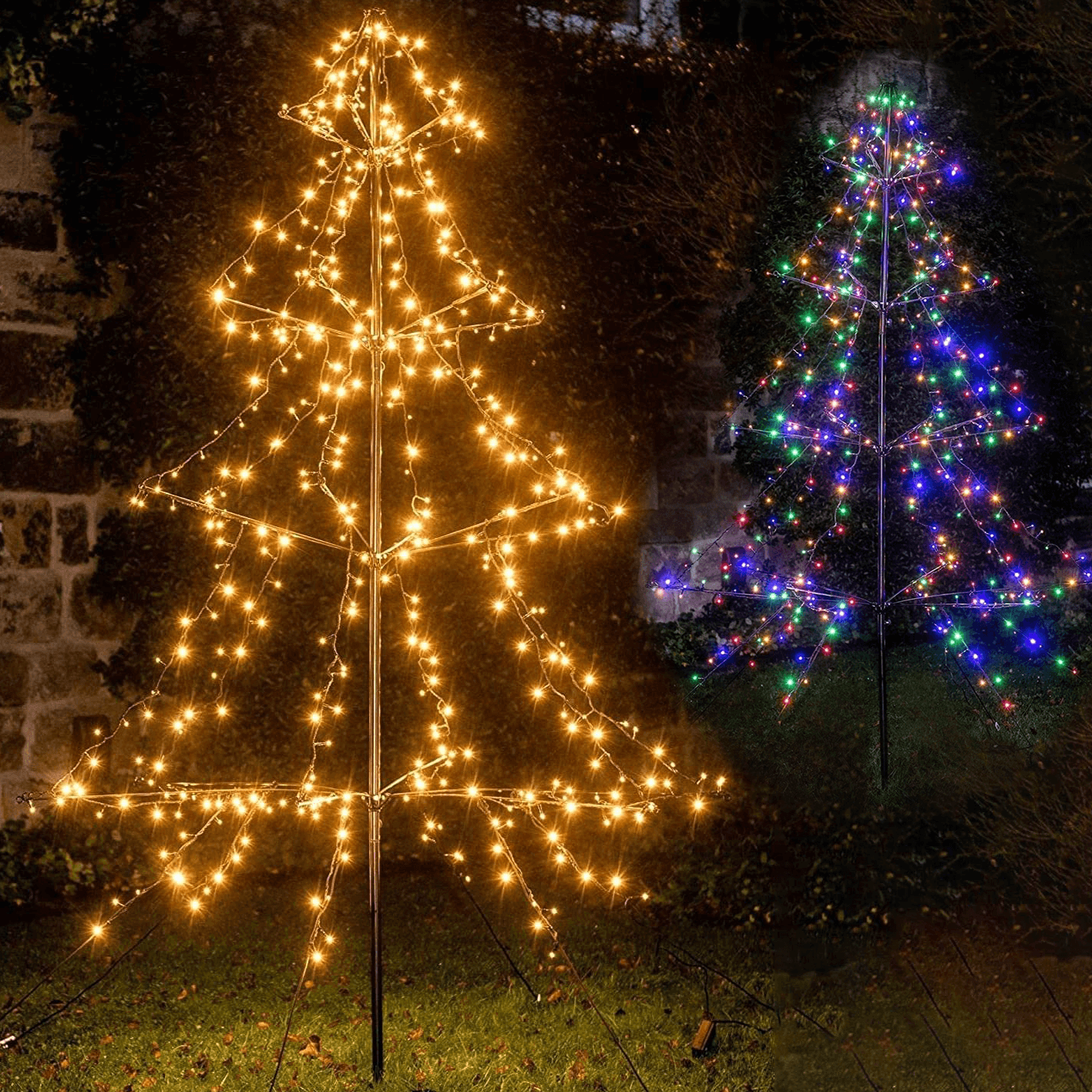 2M LED Light Up Christmas Tree - Outdoor or Indoor - 420 LEDs Multi Coloured or Warm White