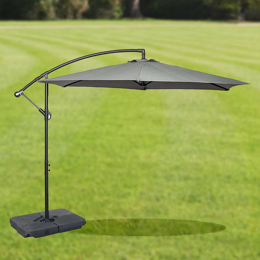 3m Cantilever Banana Hanging Parasol + Crank Handle & Cover