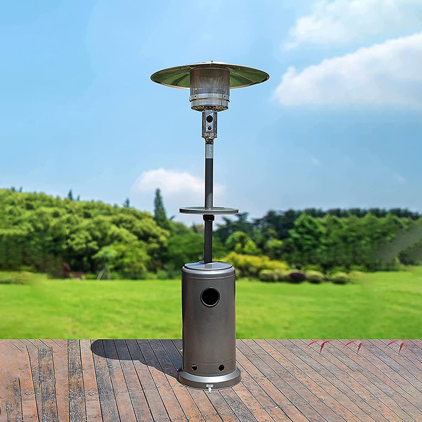 Freestanding Outdoor Gas Patio Heater with Drinks Table 