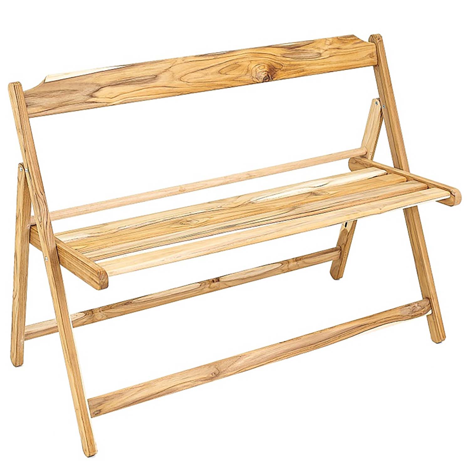 Tramontina Teak Wood 2 Seater Foldable Garden Furniture Wooden Bench