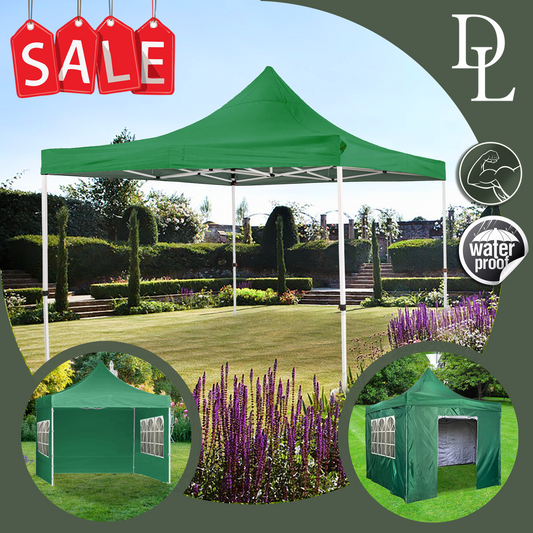 Green Deluxe Quality Gazebo 3m with Sides