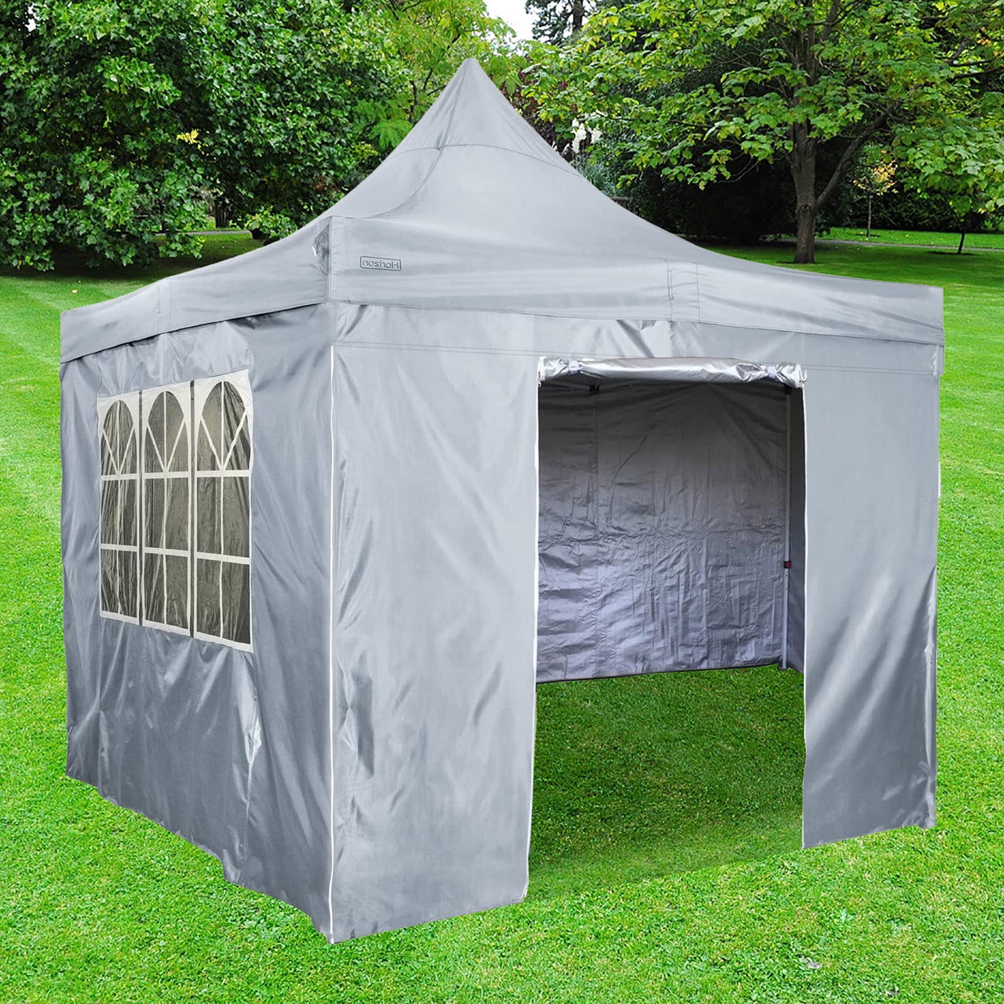 Grey Deluxe Quality Gazebo 3m with Sides