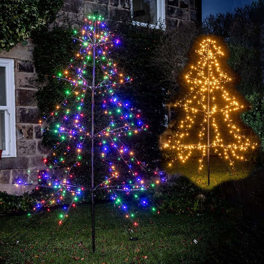 2M LED Light Up Christmas Tree - Outdoor or Indoor - 420 LEDs Multi Coloured or Warm White