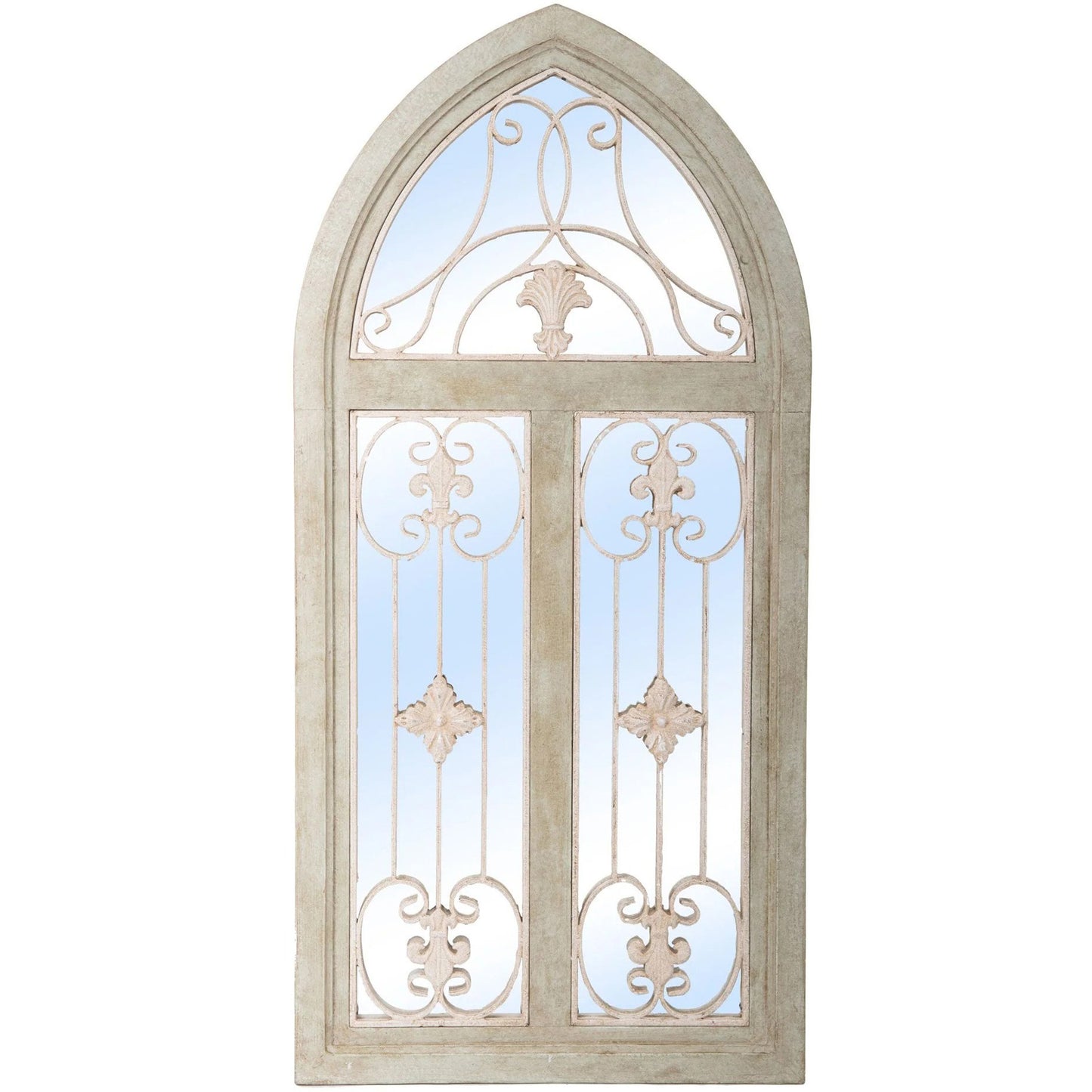 Large Arched Garden Wall Mirror - Orleans Green