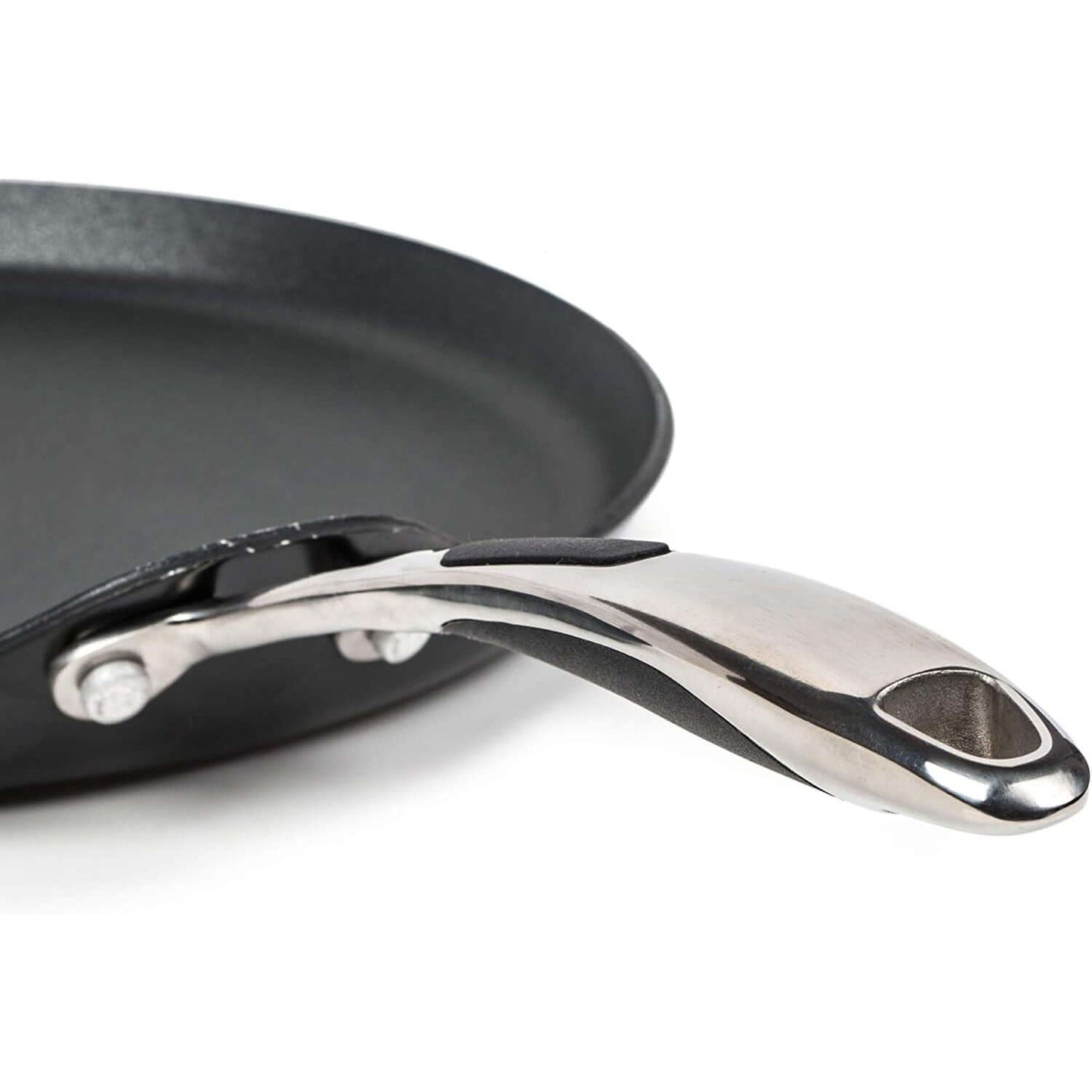 24cm Grey Stainless Steel Pancake Pan - Guaranteed Non-Stick Crepe Pan  – Induction Suitable
