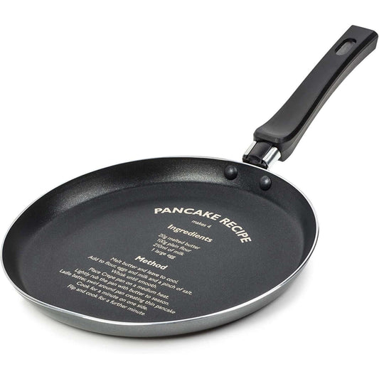 24cm Grey Pancake Pan - Guaranteed Non-Stick Crepe Pan with Recipe Imprinted – Induction Suitable